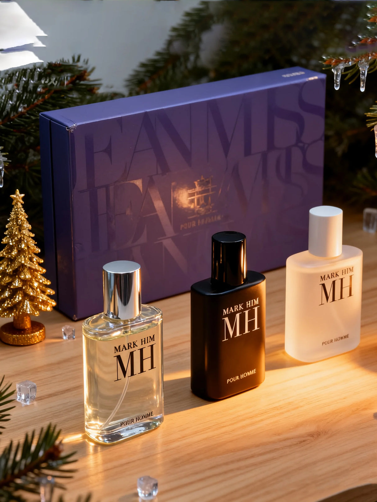 4 PCS/Set Men's Perfume Gift Set 3x30ml Long Lasting Woody Citrus Ocean Eau De Toilette Spray for Daily Work Dating Casual Use
