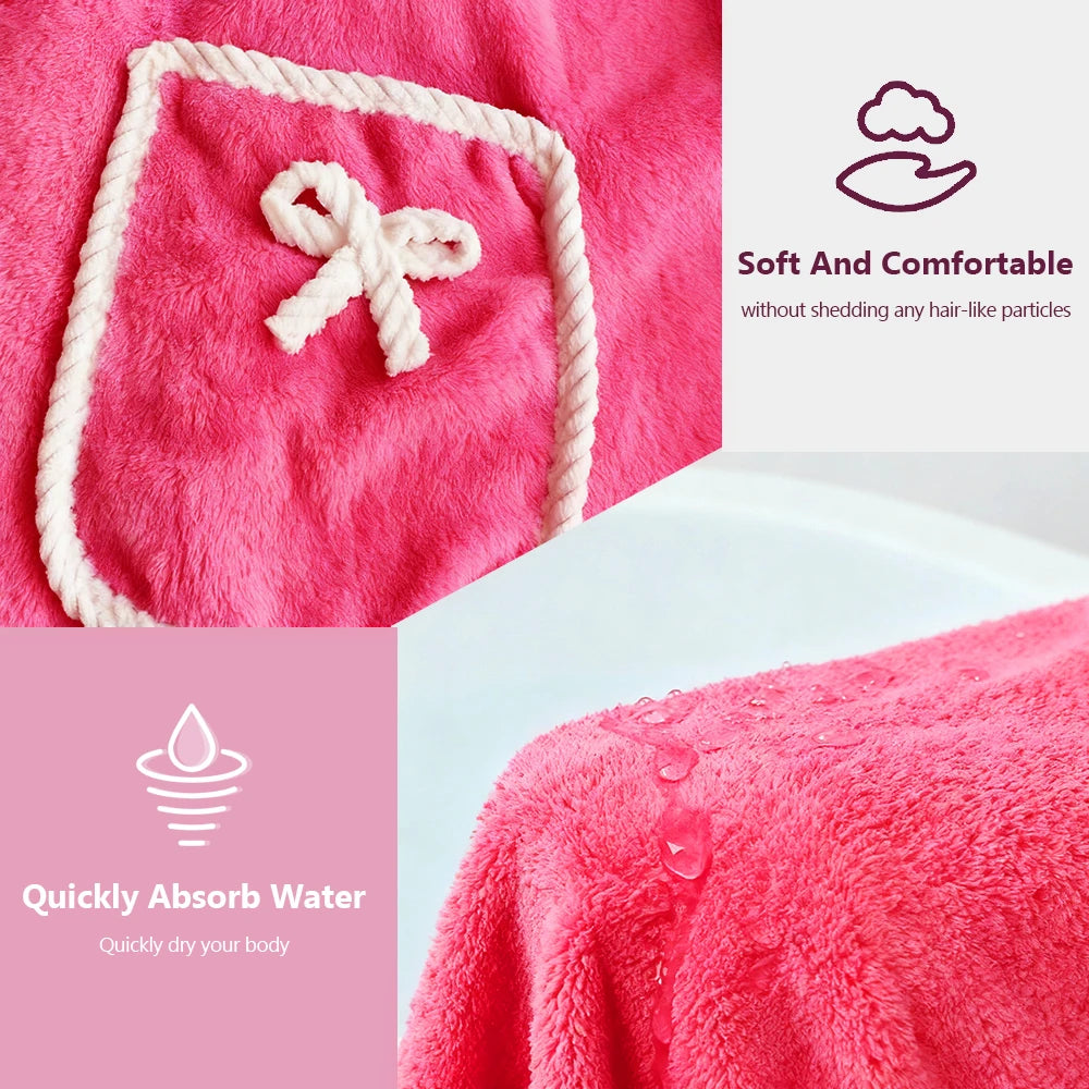 1pc, coral velvet women's bath skirt, wearable bath towel wrap women's absorbent Beach Spa gym bathrobe, slip skirt bath