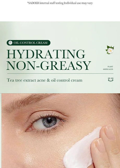 SADOER Tea Tree Acne Removing Face Cream Anti Acne Hydrating Oil Control Moisturizing Facial Creams Face Skin Care Products