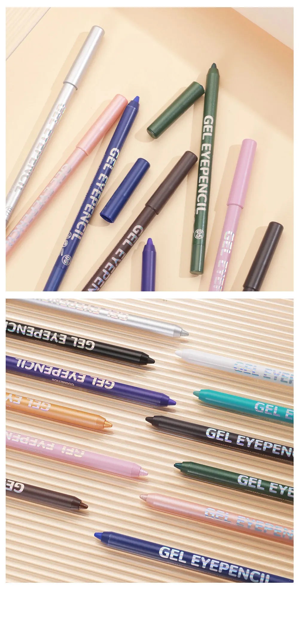 12 Colors Shine Pearlescent Eyeliner Pencil Waterproof Lasting Matte White Black Brown Smooth and Easy To Color Eyeliner Gel Pen