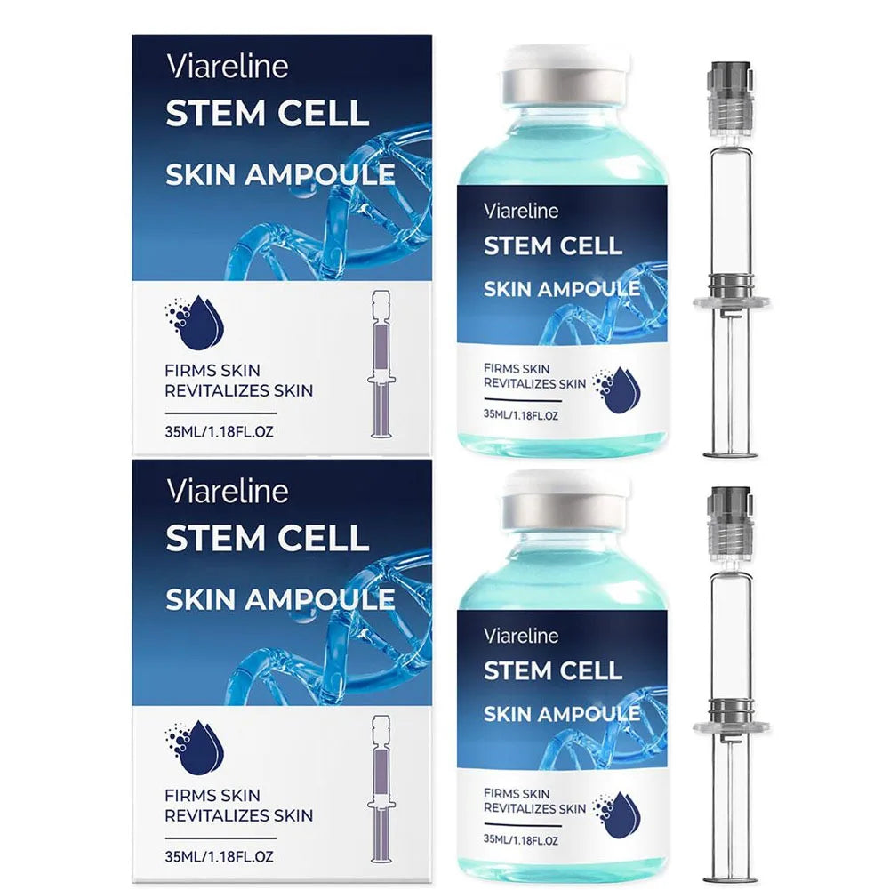 Viareline Stem Cell Skin Ampoule 35ml Firming Essence Reduces Fine Lines Rejuvenates Face Serum