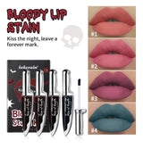 Lakerain Fake Bloody Lip Stain Gel-like Waterproof Spill-proof Long Lasting Matte Lip Tinting Halloween Party Lip Cosmetics