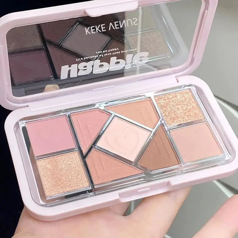 Mint diffuse pink blue small pink frame nine-color eyeshadow palette low saturation clear mint green pearl matte gentle pure des