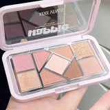 Mint diffuse pink blue small pink frame nine-color eyeshadow palette low saturation clear mint green pearl matte gentle pure des