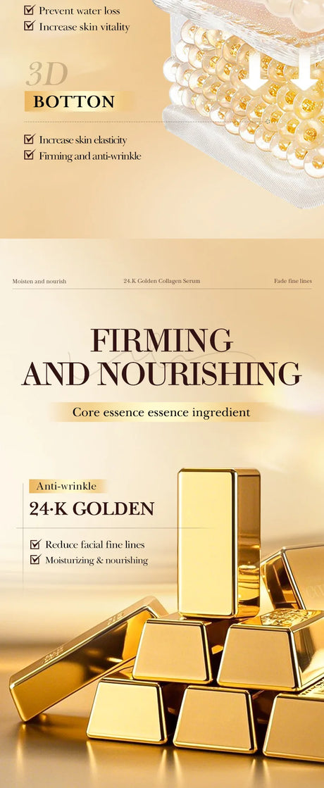 SADOER 24K Golden Collagen Serum for face Moisturizing Anti Wrinkles Hydrating Anti-aging Facial Essence Skin Care Products