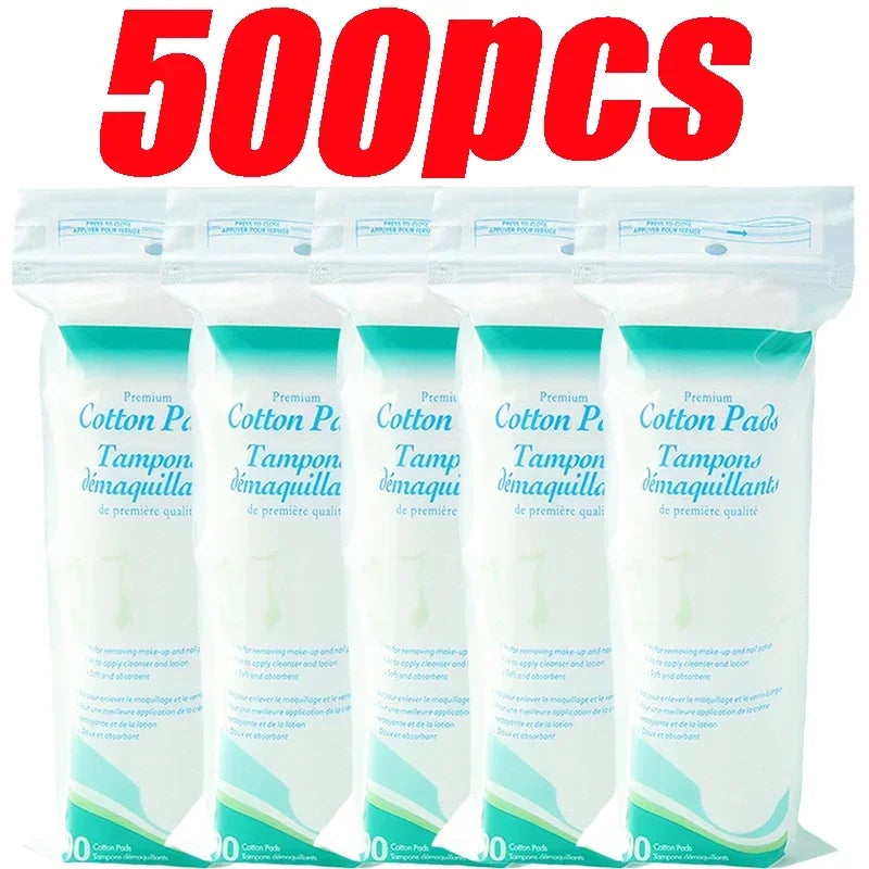 Disposable Makeup Remover Pads Soft Breathable Round Edge Daily Face Cleaning Cotton Pads Gentle Skin Care Facial Cleansing Wipe