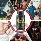 Organic Black Maca Pills 60 Tablets Men Enhancing Supplement Improve Size Endurance Promotes Healthy Energy