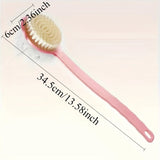 1/2pcs Long Handle Soft Bristle Bath Brush - 2-in-1 Body Back Scrubber & Dead Skin Remover,Deep Clean Skin Exfoliate Keratin