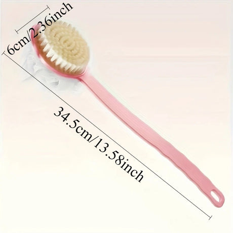 1/2pcs Long Handle Soft Bristle Bath Brush - 2-in-1 Body Back Scrubber & Dead Skin Remover,Deep Clean Skin Exfoliate Keratin