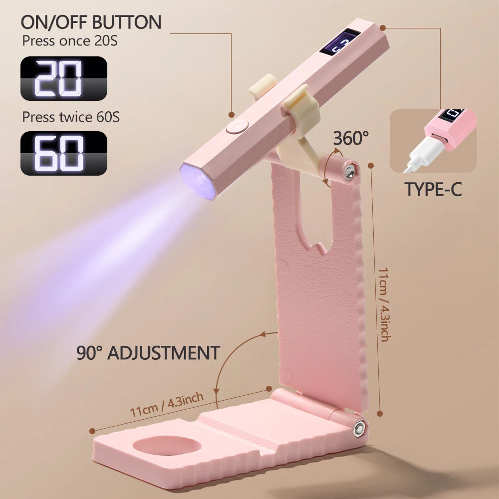 Convenient Handheld Nail Dryer Lamp UV/LED Nail Curing All Gel Polish Nail Art Tool USB Rechargeabl Quick Dry Nail Lamp