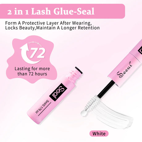 SEEUI DIY Eyelash Extension Bond & Seal Strong Hold Gentle Comfortable Lash Adhesive for All Day Wear For Use 2 in 1