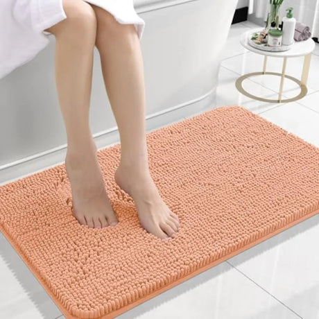 Bathroom Rugs 30x20, Extra Soft Absorbent Chenille Bath Rugs, Rubber Backing Quick Dry, Machine Washable Bath Mats for Bathroom
