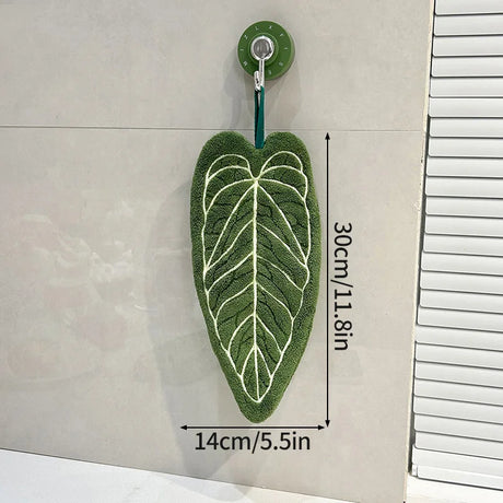 Leaf Hand Towel Bathroom Accessories Absorbent Kitchen Towel Soft Towel Hanging Towels Handkerchief Towels Home Wash Hand Towels
