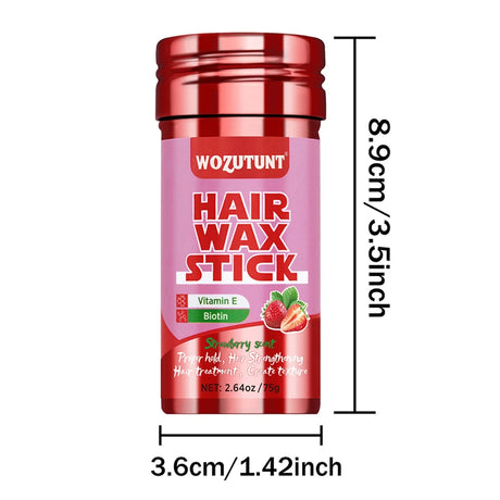 WOZUTUNT 75g Wax Stick with Styling Comb for Natural Hair and Wig Long-Lasting Hold Solid Wax Cream Multi-Functional Hair Pomade