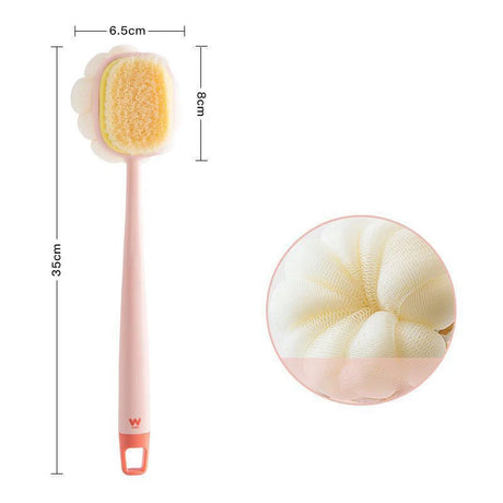 Rub Bath Brush Long Handle Rub Towel Rub Back Artifact Double-Sided Rub Soft Hair Bath Brush Detachable Bath Power