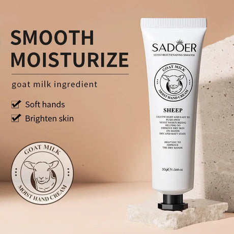 5pcs Hand Cream Gift Set – Infused with Goat Milk & Nourishing Oils for Deep Moisture and Restorative Care, 30g Squeeze Tubes