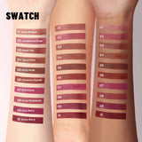 1pc Matte Velvet Lip Gloss, Highly Saturated Liquid Lip Mud, Non-Stick Long Lasting, All Skin Tones Compatible, 5 Shades Mixed P