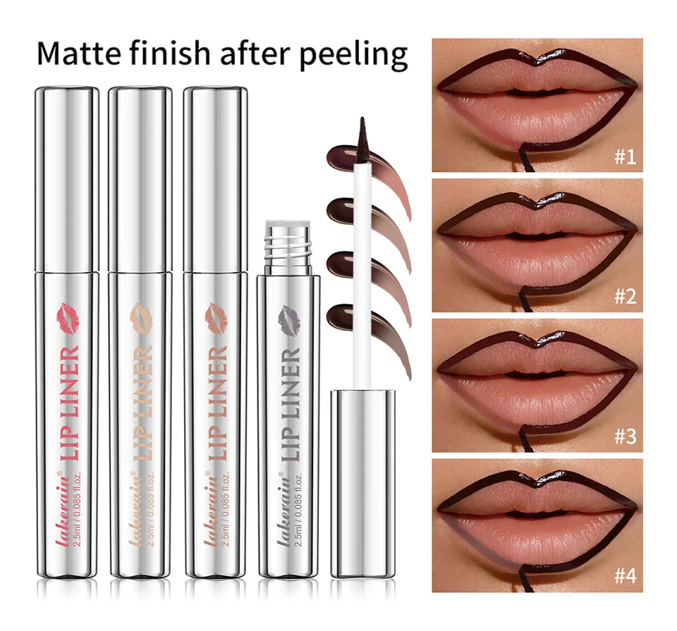 Lip Liner With Peel Off Lip Stain Tattoo Long Lasting Waterproof Transfer Proof Smudge Proof Matte Finish Lip Cosmetic Pencil