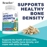 Natural Height Growth Capsules for Kids, Teens and Adults Zinc and Calcium Increase Peak Height Supplement Bone Strength