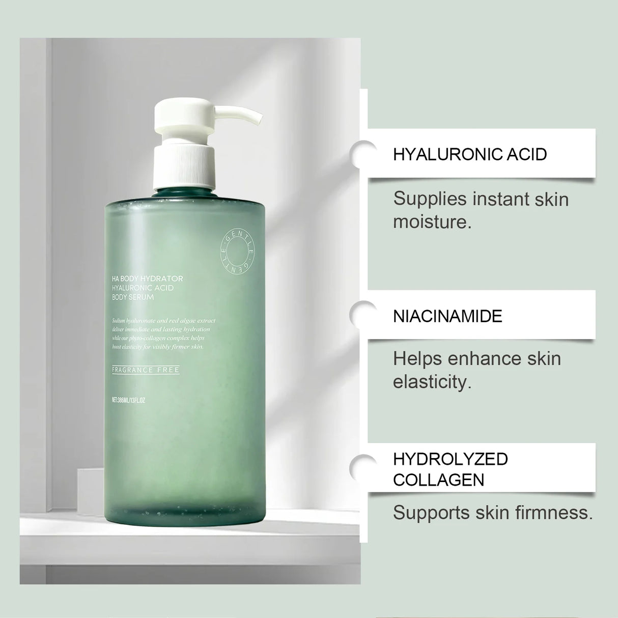 Hyaluronic Acid Body Serum Deep Hydrating Body Lotion for Smoother Plumper Looking Skin Lightweight Fast-Absorbing Body Care
