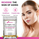 Bcuelov Collagen Max Hydrolyzed Marine Collagen Peptides Hyaluronic Acid + Vitamin C Supports Hair, Skin, Nails, Joints & Bones