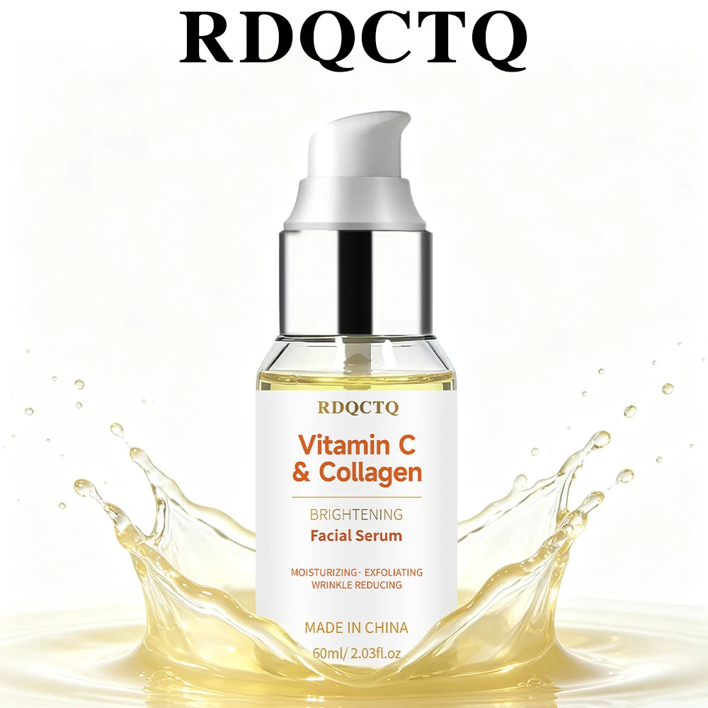 Facial Serum | Vitamin C & Collagen Infused Daily Skin Care Serum, Hydrating & Gentle Exfoliating Facial Treatment for All Skin