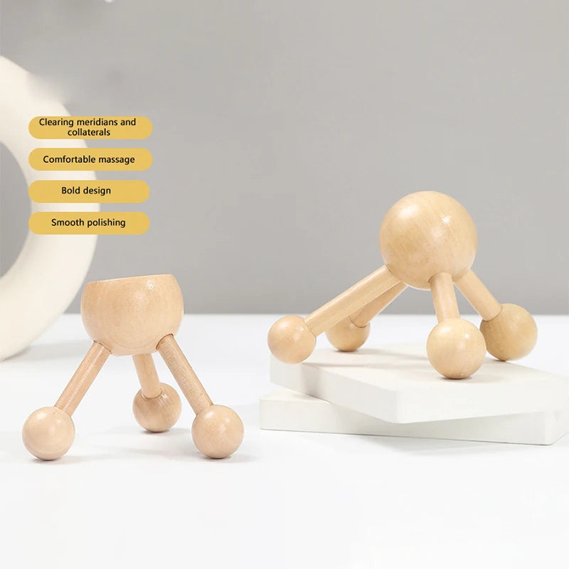 1 Pcs Neck Back 3/4-Leg Massage Roller Wooden Head Scalp Massager Octopus Claws Relax SPA Tools For Hair Growth Stress Relief