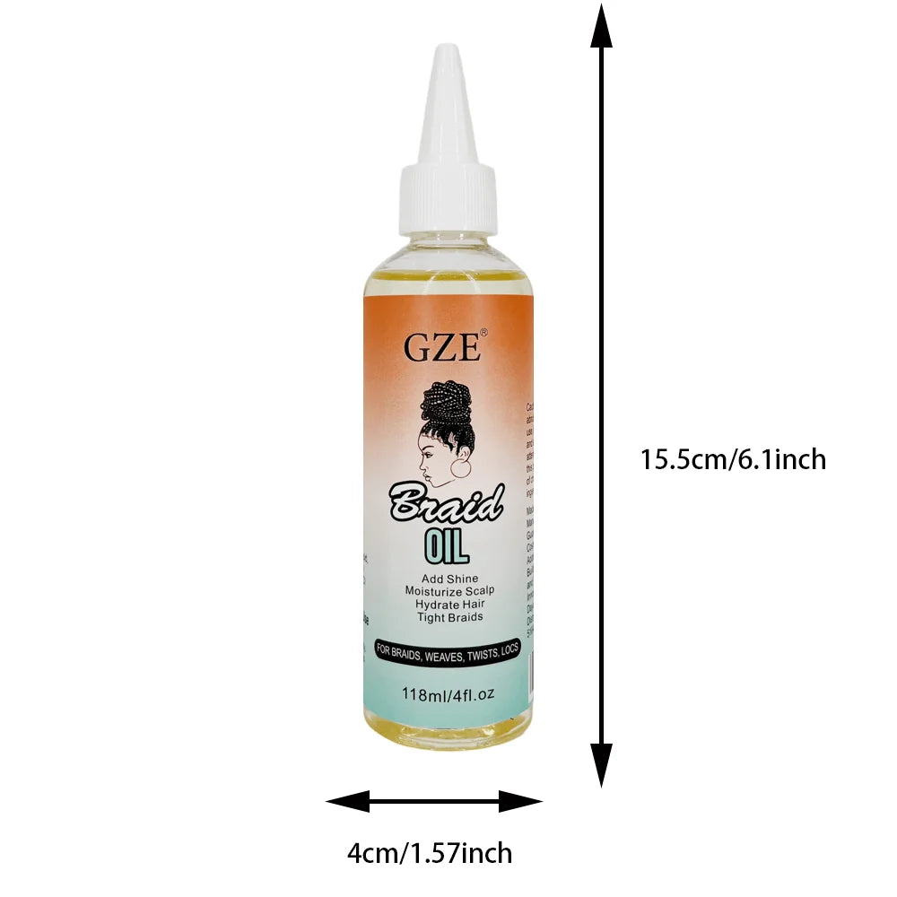 GZE Braid Oil for Natural Hair, Soothing Moisturizing Scalp with Coconut Oil, Promotes Healthier Edges & Shine for Braids, Locs