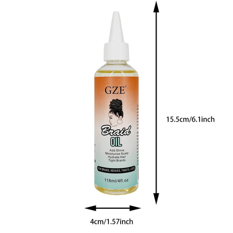 GZE Braid Oil for Natural Hair, Soothing Moisturizing Scalp with Coconut Oil, Promotes Healthier Edges & Shine for Braids, Locs