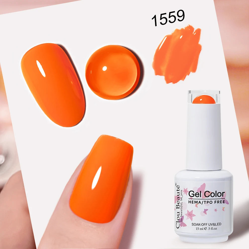 Clou Beaute Grey Color Nail Gel Polish Full Coverage Nail Polish Dark Red Gel Lacquer Varnish Vernis Semi Permanent Nail Art