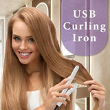 Small Flat Irons For Short Hair - Hair Curling Iron, Cordless Hair Straightener | USB Charging 2-Into-1 Curling Wand & Flat Iron Hair Styling Tool For Women Girls Travel Home