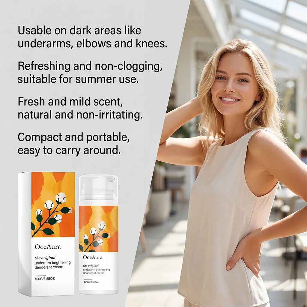 Underarm Brightening Deodorant Cream With Botanical Extracts Lasting Odor Control Even Skin Tone Natural Armpit Lightening Cream