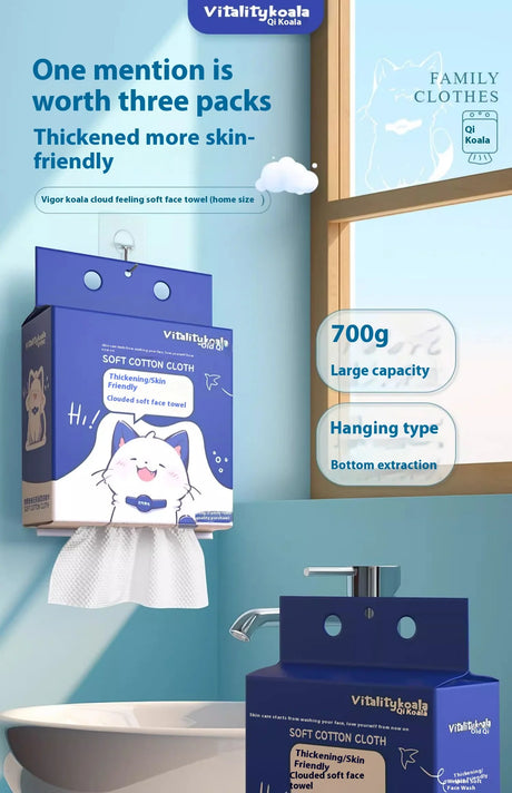 Family Pack 700g Face Wash Towel Hanging Disposable Wall Extraction Cotton Face Wipe Face Wash Towel Soft Makeup Remover Towel