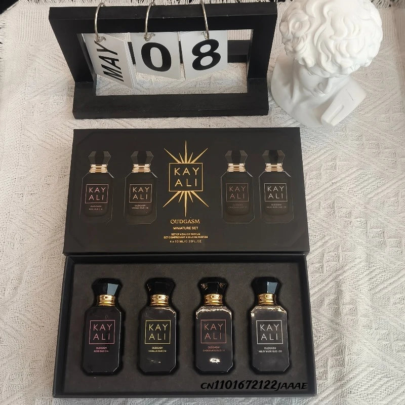 4*10ml KAYALI Unisex Perfume Set Long Lasting Fresh Mild Elegant Floral Fruity Musk Natural Fragrance Four Scents Vanilla Royale