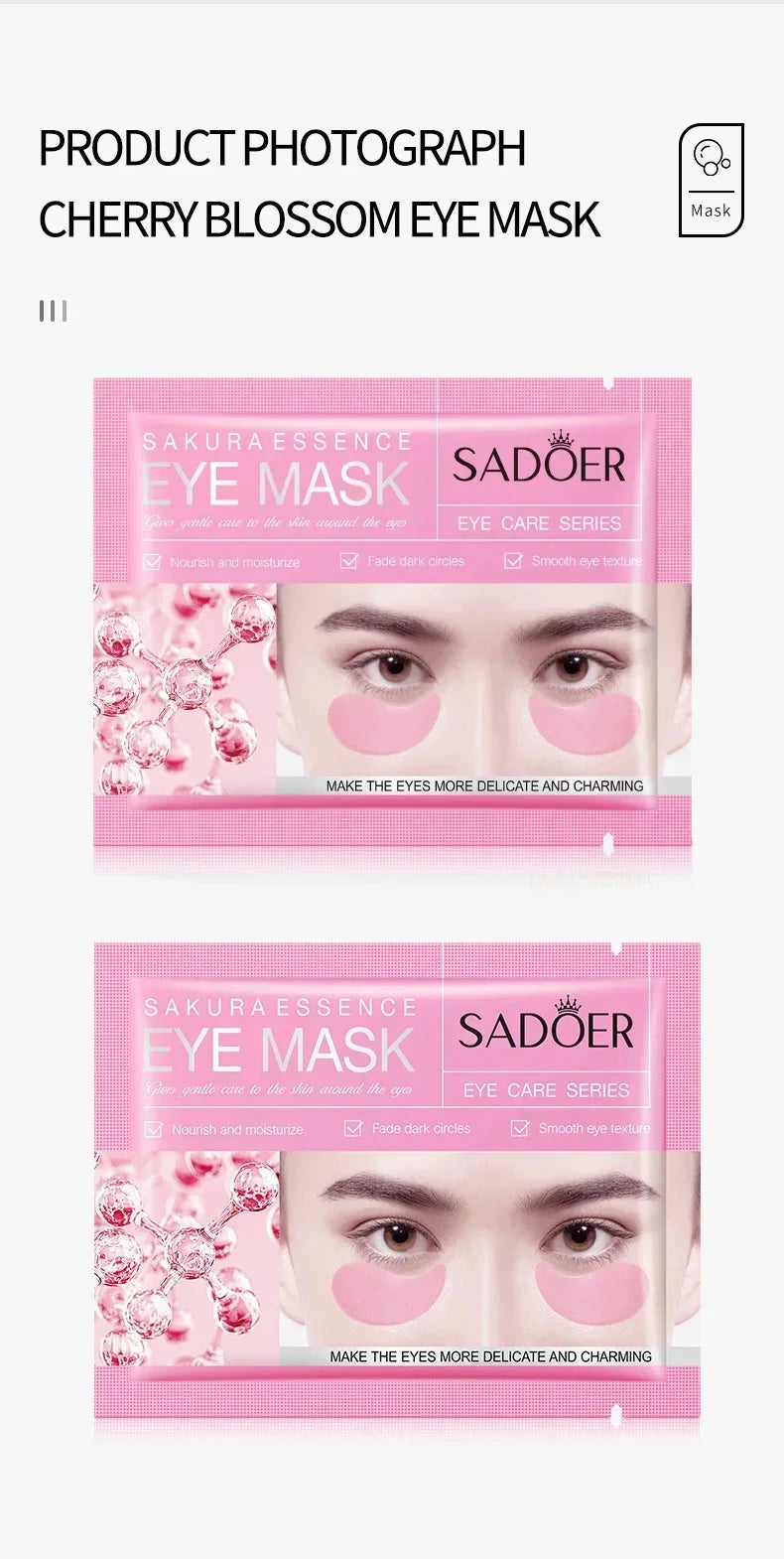 Collagen Eye Mask Essence Sakura Wrinkle Removing Eye Care Patches Fade Fine Line Anti Dark Circles Bag Anti-Puffiness Eye Care