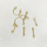 8PCS/Set Fashion Piercing Set Eyebrow Bar Lip Tongue Nose Pircing Stainless Steel Ear Studs Stainless Steel Mixed Body Jewelry