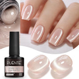 PUENTE 7.5ML Nude Shade Moonlight Cat Magnetic Gel Nail Polish Ultra-Bright Cat Eye Soak Off UV Semi-Permanent Varnish Manicure