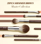 Jessup Makeup Brushes Set 15/25pcs Premium Synthetic Brown Make up Brushes Foundation Eyeshadow Concealer Blush Eyeliner, T511