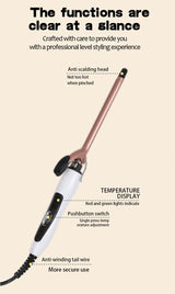 Euro-standard 0.51-inch ultra-fine curling iron, constant temperature hair protection, suitable for curly hair styling, unisex