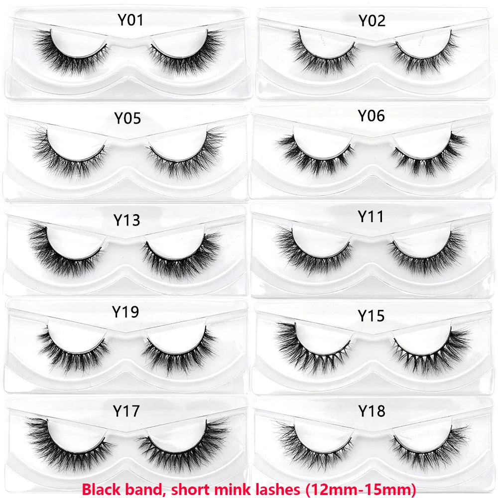 Half Lashes Mink Eyelashes Fluffy Soft False Eyelashes Wispy Cross Mink Eye Lashes Natural Short Mink Eyelash Extension Makeup