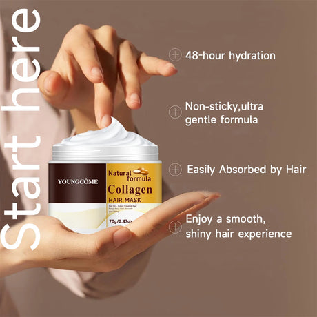 Collagen Hair Treatment Deep Repair Conditioning Argan Oil Hair Mask Essence for Dry Damaged Hair All Hair Type Hair Care Kit