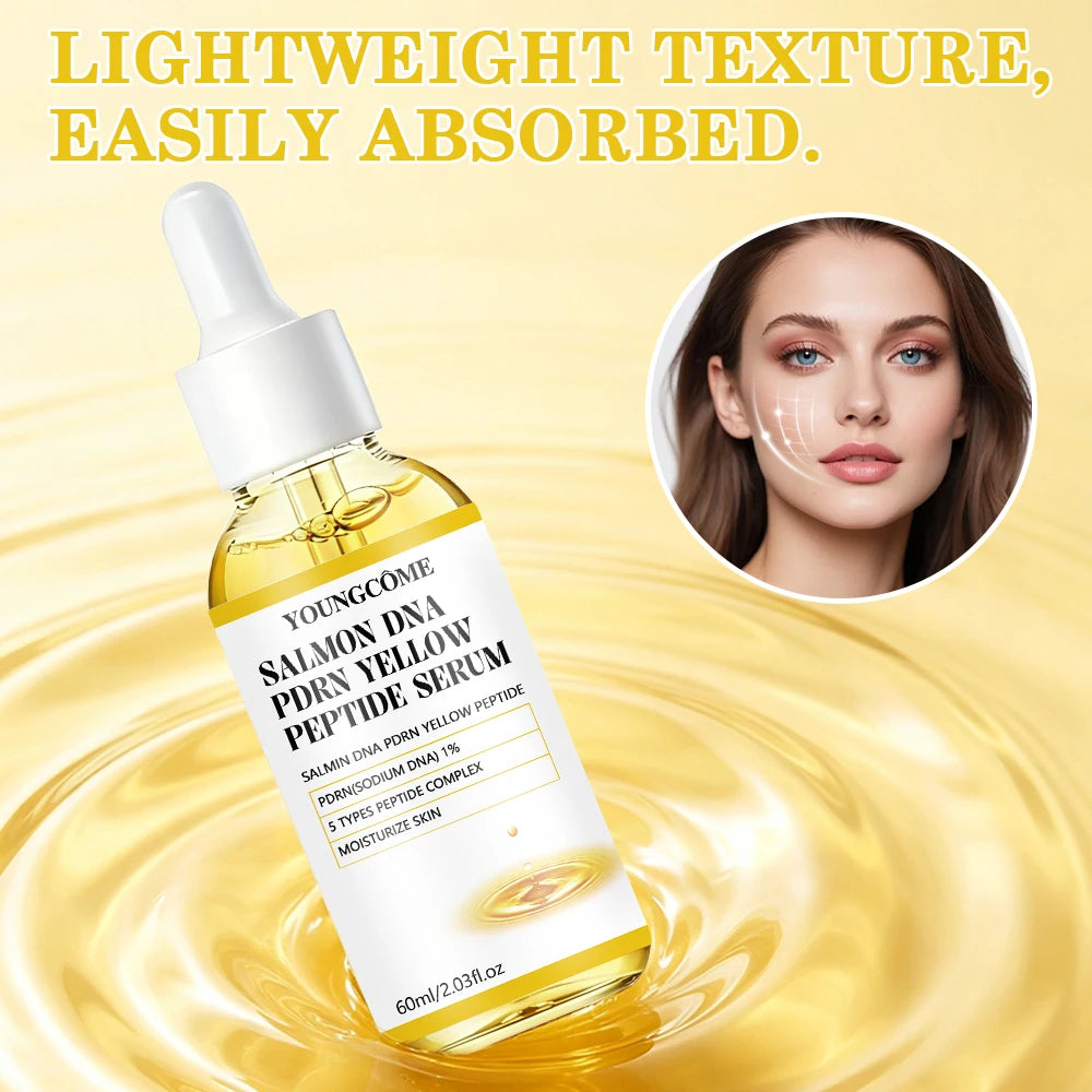 Salmon DNA PDRN + Yellow Peptide Complex Serum - Face Firming, Hydrating, Skin Repair, Radiance Glow, Lifting Treatment for Dull