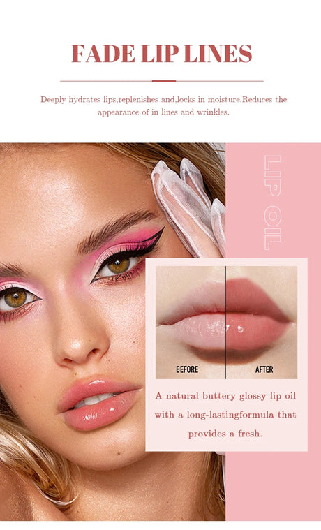 6pcs/set Small bottle Hydrating Jelly Lip Oil long-lasting Moisturizing  smooth shimmering Lip Hydrating Liquid