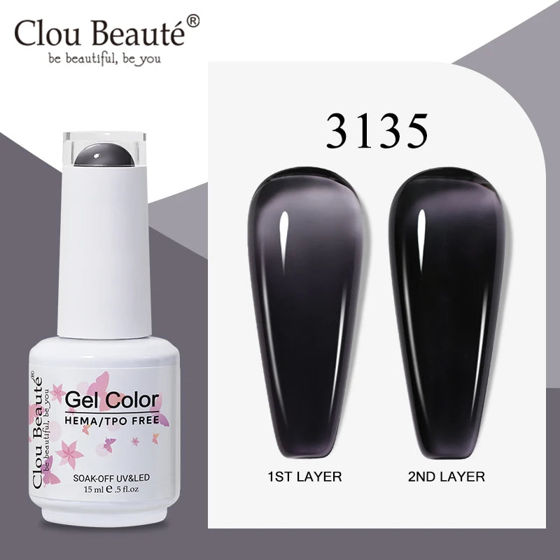 Clou Beaute Translucent Jelly Nude Pink Nail Gel Polish 15ml Vernis Semi Permanent Gel Colorful Varnish Nail Art Manicure Gel