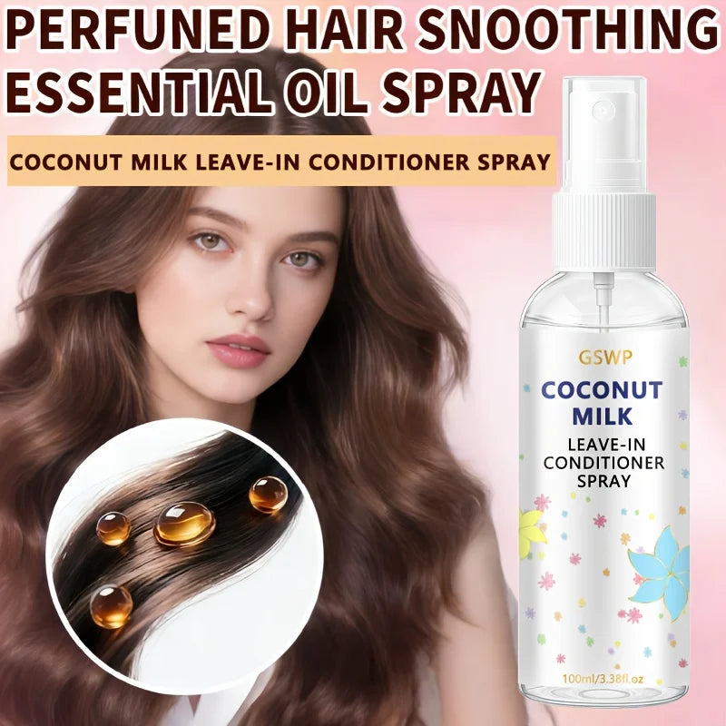 GSWP Coconut Milk Leave-In Conditioner Spray Long-Lasting Fragrance, Oil Control, and Volume, Deep Nourishment. 100/200ml
