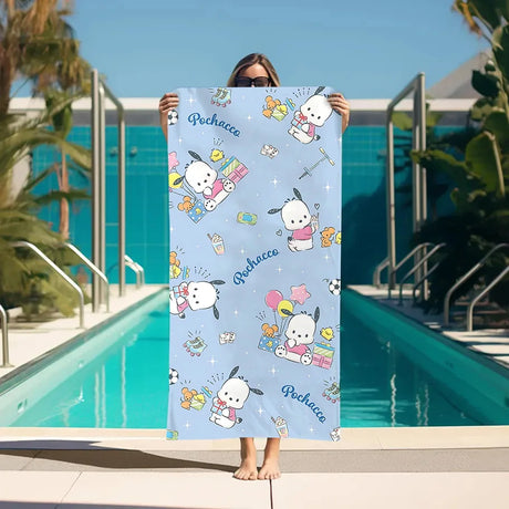 Beach Towels P-Pochacco Bathroom Turban for Hair Drying Personal Care Large Bath Towels Sauna Bathroom Set Accessories Gym Towel
