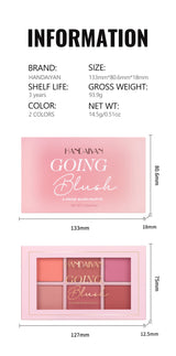 Long Wear Blush Makeup Palette Buildable Color Velvet Finish Face Powder Cheek Contouring Brightening