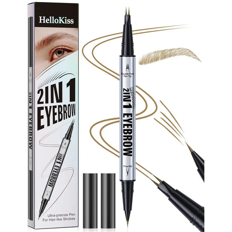 Natural Look Eyebrow Pencil Waterproof Sweat Proof Double Ended 2 in 1 Long Lasting Brow Definition Fill Shape