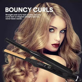 2-in-1 Mini Hair Straightener Curling Iron Professional Ceramic Short Flat Iron for Women & Men Beard Straightener