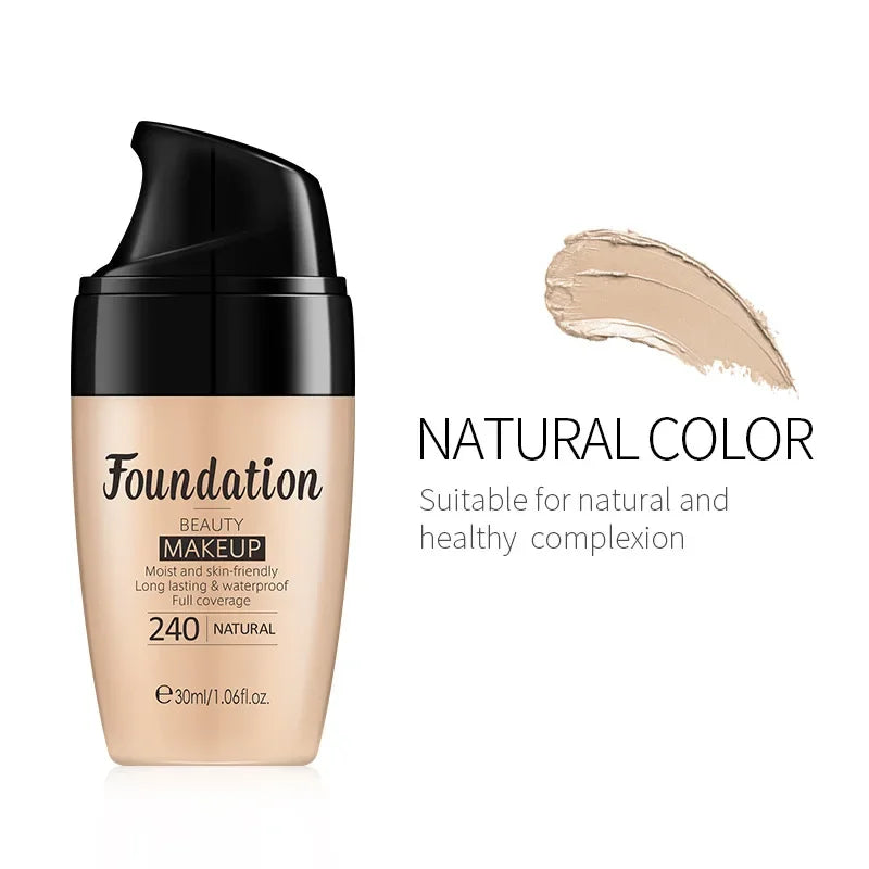 LAIKOU Liquid Foundation 3 Shades Waterproof Hydrating Full Coverage Long Lasting Natural Matte Face Makeup Base 30ml